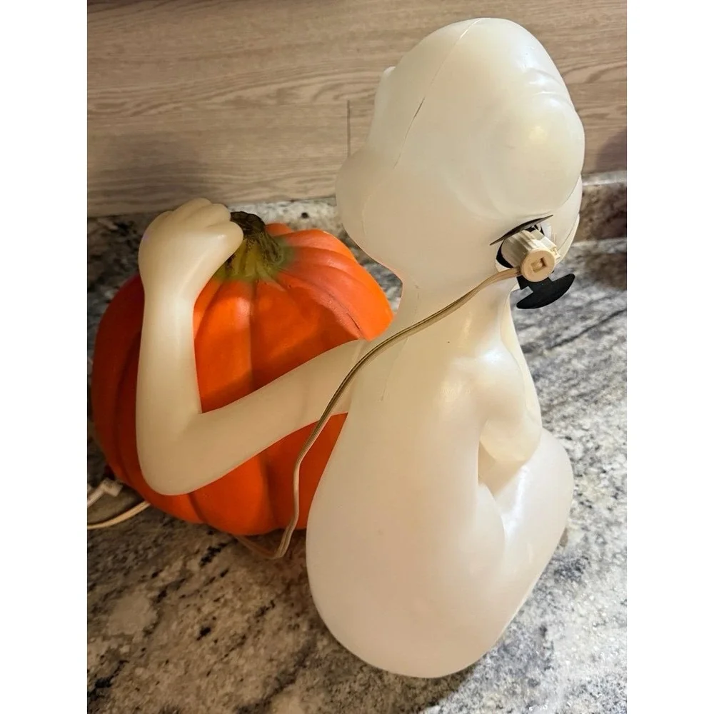 Seasons by Zauders Halloween Ghost Jack O Lantern Pumpkin Light Decoration